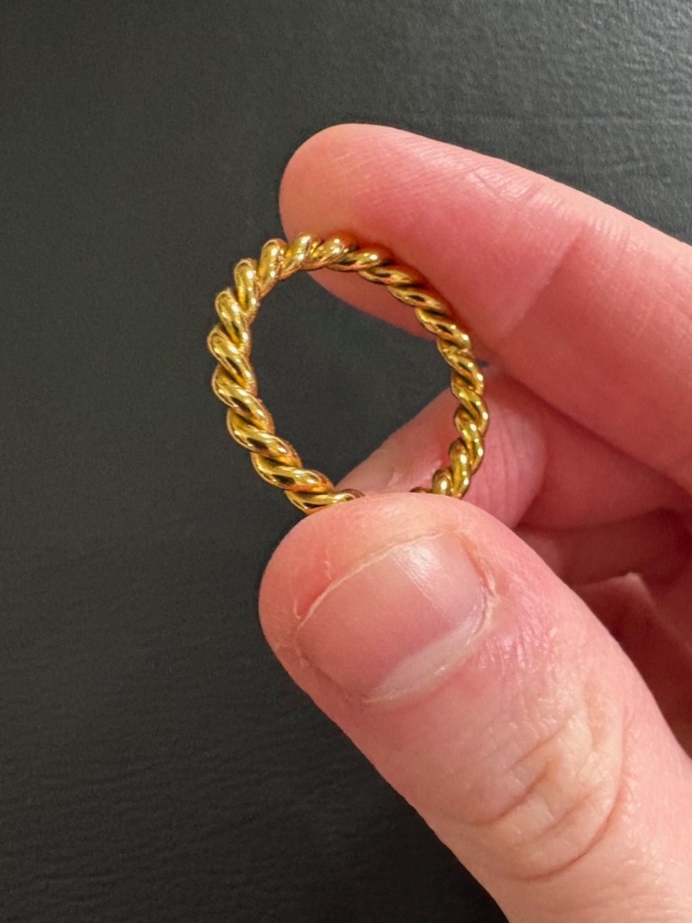 Twisted Gold Braid Ring- Atolea - Picture 3 of 3